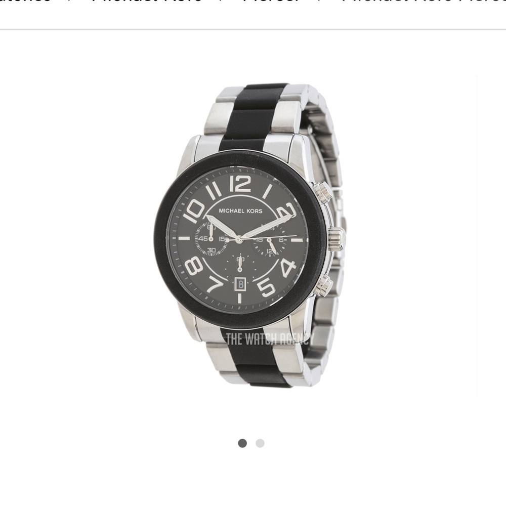 Michael Kors Mercer Black/Steel Chronograph Watch - Picture 2 of 8